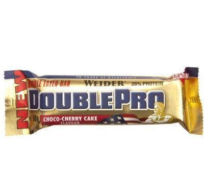 Double Pro, proteinová tyčinka, 50 g, Weider - Čokoláda-Třešeň, Double, Pro, proteinová, tyčinka, 50, g, Weider, Čokoláda-Třešeň