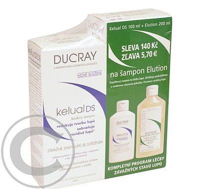 DUCRAY Kelual DS léčebný šampon proti lupům 100 ml   DUCRAY Elution léčebný šampon pro citlivou pokožku 200 ml SLEVA 140 Kč
