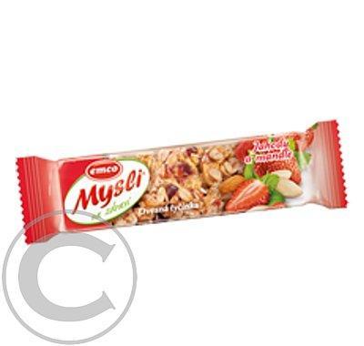 EMCO Mysli Ovesná tyčinka jahody a mandle 45g, EMCO, Mysli, Ovesná, tyčinka, jahody, mandle, 45g