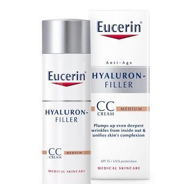 EUCERIN HYALURON–FILLER CC krém středně tmavý 50 ml, EUCERIN, HYALURON–FILLER, CC, krém, středně, tmavý, 50, ml
