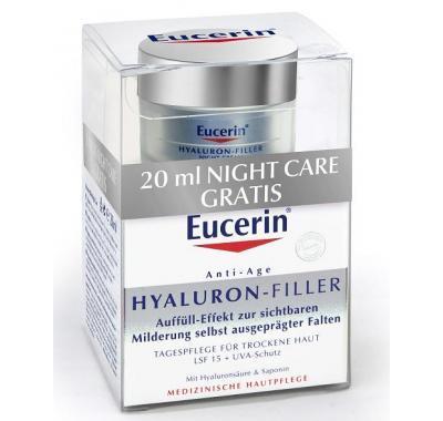 Eucerin Hyaluron-filler pro suchou pleť - denní krém 50 ml   noční krém proti vráskám 20 ml, Eucerin, Hyaluron-filler, suchou, pleť, denní, krém, 50, ml, , noční, krém, proti, vráskám, 20, ml