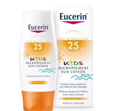 EUCERIN SUN Dětské mléko SPF 25 na opalování s ochrannými mikropigmenty 150 ml, EUCERIN, SUN, Dětské, mléko, SPF, 25, opalování, ochrannými, mikropigmenty, 150, ml