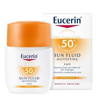 EUCERIN SUN Zmatňující emulze SPF 50  na opalování na obličej 50 ml, EUCERIN, SUN, Zmatňující, emulze, SPF, 50, opalování, obličej, 50, ml