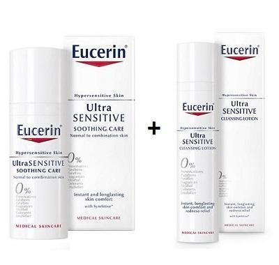 EUCERIN Zklidňující krém UltraSENSITIVE normální/smíšená pleť 50 ml   Čisticí krémový gel 100 ml ZDARMA, EUCERIN, Zklidňující, krém, UltraSENSITIVE, normální/smíšená, pleť, 50, ml, , Čisticí, krémový, gel, 100, ml, ZDARMA