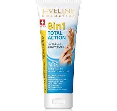 EVELINE Hands & Nails 8v1 Total Action Krém na ruce a nehty 75 ml, EVELINE, Hands, &, Nails, 8v1, Total, Action, Krém, ruce, nehty, 75, ml