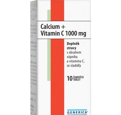 GENERICA Calcium   Vitamin C 1000 mg 10 rozpustných tablet, GENERICA, Calcium, , Vitamin, C, 1000, mg, 10, rozpustných, tablet