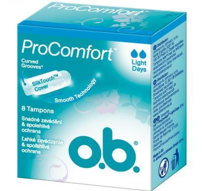 Tampony o.b.® ProComfort™ Light Days 8 kusů, Tampony, o.b.®, ProComfort™, Light, Days, 8, kusů