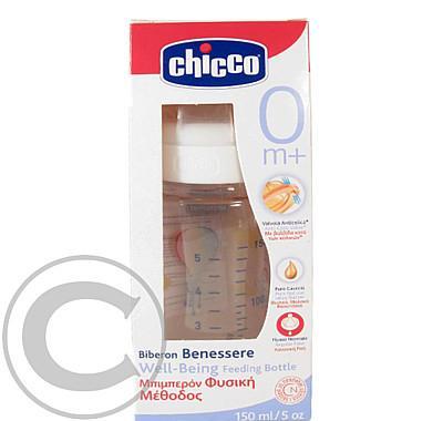 Chicco fyziologická láhev polykarbonát 150ml kaučukový dudlík 0