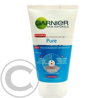 GARNIER skin pure čistící gel peeling 3v1 150ml, GARNIER, skin, pure, čistící, gel, peeling, 3v1, 150ml