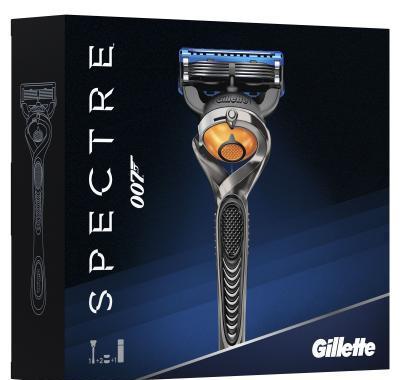 Gillette Fusion Proglide dárková sada Spectre 007 – strojek   2 hlavice   gel na holení 75 ml