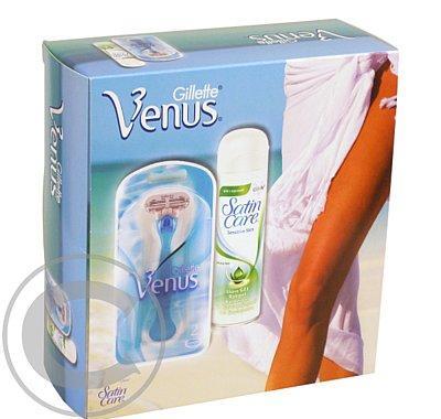 Gillette Venus classic strojek 2náhradní hlavice satin caregel 200ml, Gillette, Venus, classic, strojek, 2náhradní, hlavice, satin, caregel, 200ml