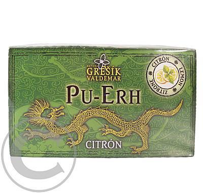 Grešík Pu-Erh Citrón černý čaj n.s. 20x1.7g přebal, Grešík, Pu-Erh, Citrón, černý, čaj, n.s., 20x1.7g, přebal