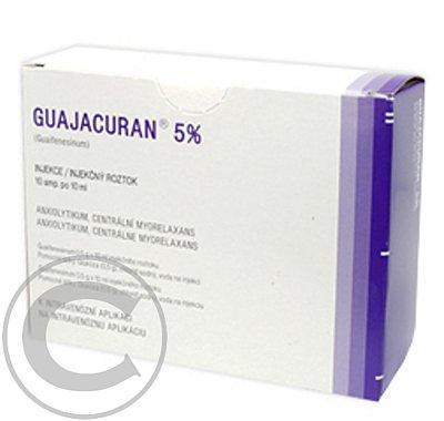 GUAJACURAN 5%  10X10ML/0.5GM Injekční roztok, GUAJACURAN, 5%, 10X10ML/0.5GM, Injekční, roztok