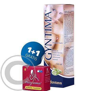 Gyntima intimní pěna 150 ml  menstruační tampóny zdarma, Gyntima, intimní, pěna, 150, ml, menstruační, tampóny, zdarma