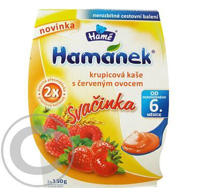 Hamánek Svačinka krupicová kaše směs červeného ovoce2x130g, Hamánek, Svačinka, krupicová, kaše, směs, červeného, ovoce2x130g