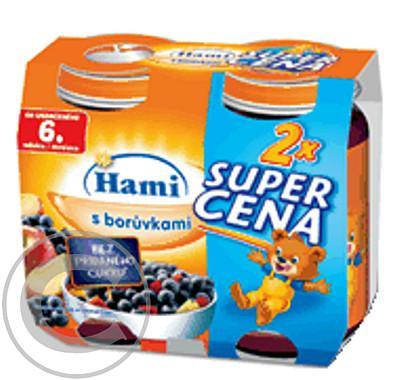 HAMI ovocný příkrm borůvka 2x200g AKCE 552414, HAMI, ovocný, příkrm, borůvka, 2x200g, AKCE, 552414