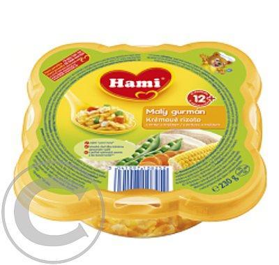 Hami příkrm Malý Gurmán krémové rizoto s mrkvý a hráškem 230g, Hami, příkrm, Malý, Gurmán, krémové, rizoto, mrkvý, hráškem, 230g