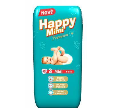 Happy Mimi dětské pleny Premium Midi 56 kusů, Happy, Mimi, dětské, pleny, Premium, Midi, 56, kusů