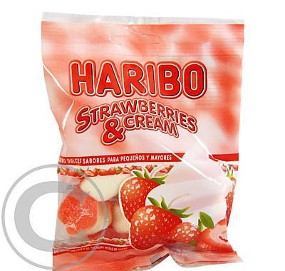 HARIBO Strawberies&Cream 100g bonbóny želatin., HARIBO, Strawberies&Cream, 100g, bonbóny, želatin.