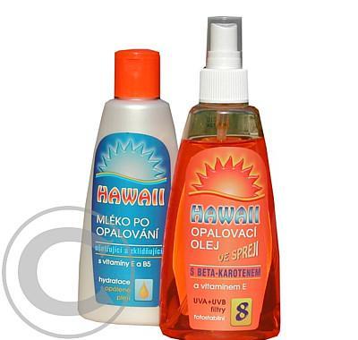 Hawaii OF8 opalovací olej spray s beta-karotenem 200ml    Mléko po opalování s Panthenolem a vitamínem E 200ml ZDARMA, Hawaii, OF8, opalovací, olej, spray, beta-karotenem, 200ml, , Mléko, po, opalování, Panthenolem, vitamínem, E, 200ml, ZDARMA