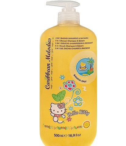 Hello Kitty Caribbean Melodies Šampon 3v1  500ml Banán, Hello, Kitty, Caribbean, Melodies, Šampon, 3v1, 500ml, Banán