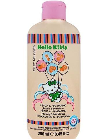 Hello Kitty Fruit Melodies Koupelový a Sprchový Gel  250ml Broskve a Mandarinky