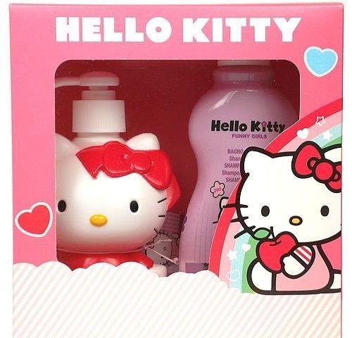 Hello Kitty Funny Girls 3D Set Jahoda  500ml 250ml Funny Girls 3D Shampoo   250ml