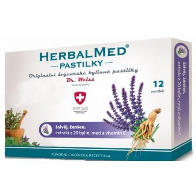 HERBALMED Dr.Weiss pastilky Šalvěj, ženšen, vitamin C  12 pastilek, HERBALMED, Dr.Weiss, pastilky, Šalvěj, ženšen, vitamin, C, 12, pastilek