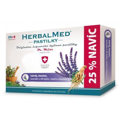 HERBALMED Dr.Weiss pastilky Šalvěj, ženšen, vitamin C  24 6 pastilek, HERBALMED, Dr.Weiss, pastilky, Šalvěj, ženšen, vitamin, C, 24, 6, pastilek