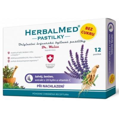 HerbalMed pastilky Dr.Weiss BEZ CUKRU Šalvěj   ženšen   vitamín C