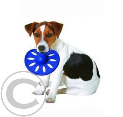 Hračka pes létající talíř gumový 15cm vanilka 1ks