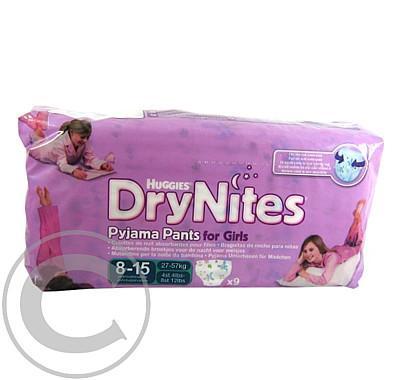 HUGGIES DRY NITES kalhotky  absorpční 8 - 15 / L / girls / 25 - 57 kg / 9 ks