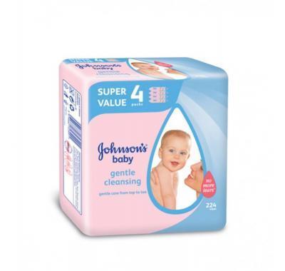 Johnson's Baby Gentle Cleansing vlhčené ubrousky 224 kusů, Johnson's, Baby, Gentle, Cleansing, vlhčené, ubrousky, 224, kusů