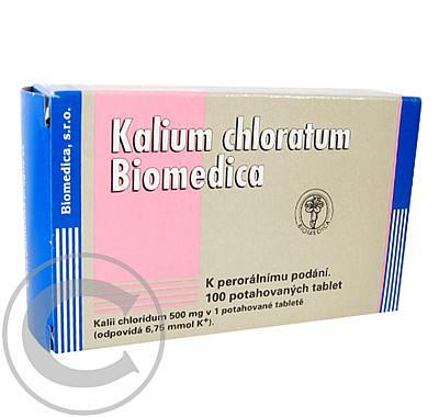 KALIUM CHLORATUM BIOMEDICA  100X500MG Potahované tablety, KALIUM, CHLORATUM, BIOMEDICA, 100X500MG, Potahované, tablety