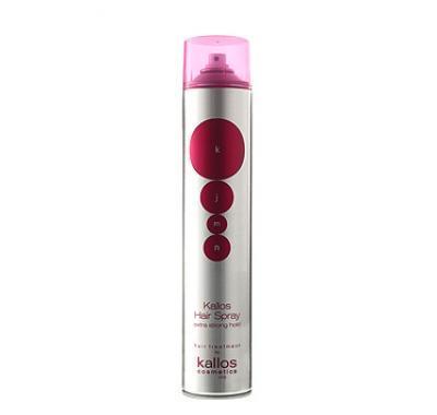 Kallos KJMN lak na vlasy, extra silné zpevnění (Extra strong hold hair spray with vapour repelling effect) 500 ml