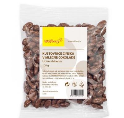 WOLFBERRY Goji Kustovnice čínská v mléčné čokoládě 100 g, WOLFBERRY, Goji, Kustovnice, čínská, mléčné, čokoládě, 100, g