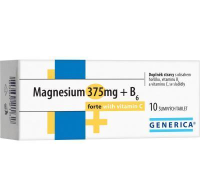 GENERICA Magnesium 375 mg   B6 forte   Vitamin C 10 šumivých tablet, GENERICA, Magnesium, 375, mg, , B6, forte, , Vitamin, C, 10, šumivých, tablet