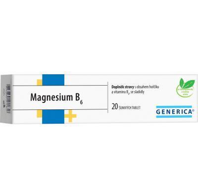 GENERICA Magnesium B6 20 šumivých tablet, GENERICA, Magnesium, B6, 20, šumivých, tablet