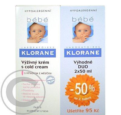 KLORANE BEBE Creme nutrit DUO 2x50ml-výživný krém, KLORANE, BEBE, Creme, nutrit, DUO, 2x50ml-výživný, krém