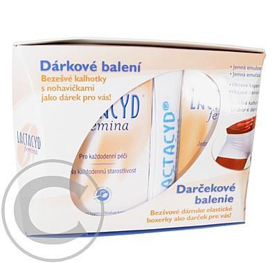 Lactacyd Dárkové balení vánoce 2008 -  Femina Daily Wash 200ml, hygienické ubrousky 10 ks   bezešvé kalhotky s nohavičkou ZDARMA!