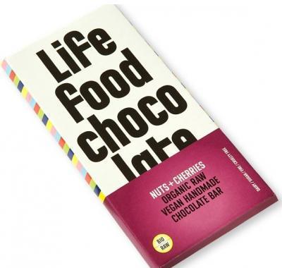 LIFEFOOD Chocolate BIO s kousky ořechů a třešní 70 g, LIFEFOOD, Chocolate, BIO, kousky, ořechů, třešní, 70, g