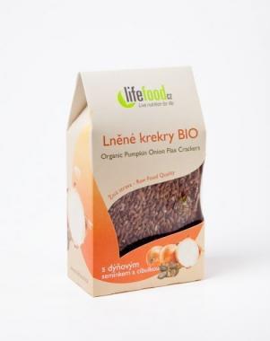 LIFEFOOD Lněné krekry BIO cibulové 90 g, LIFEFOOD, Lněné, krekry, BIO, cibulové, 90, g