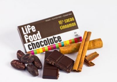 Lifefood MINI čokoládka 95% kakao a skořice BIO 15g
