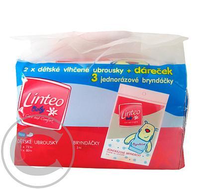 Linteo vlhčené ubrousky Baby dětské 80 72ks 3ks bryndák, Linteo, vlhčené, ubrousky, Baby, dětské, 80, 72ks, 3ks, bryndák