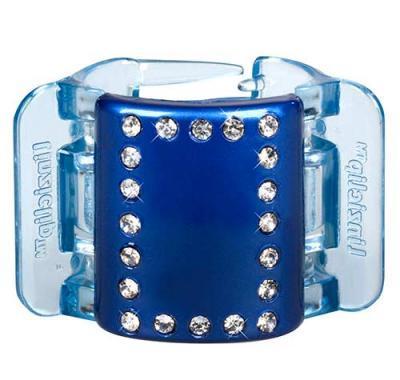 Linziclip Střední skřipec - perleťově modrý s krystalky