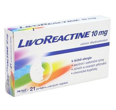 LIVOREACTINE 10 MG  21X10MG Potahované tablety, LIVOREACTINE, 10, MG, 21X10MG, Potahované, tablety