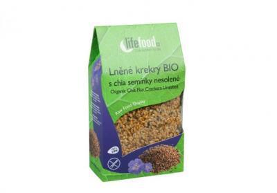 Lněné krekry BIO s chia semínky nesolené 90g