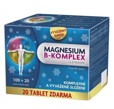 Magnesium B-komplex Glenmark 100   20 tablet, Magnesium, B-komplex, Glenmark, 100, , 20, tablet