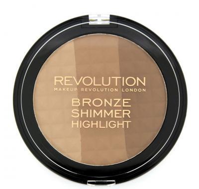 Makeup Revolution Ultra Bronze, shimmer and highlighter - bronzer rozjasňovač 6,8 g