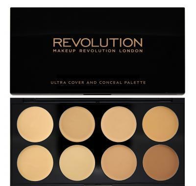 Makeup Revolution Ultra Cover and Concealer Palette Light - Medium - paletka korektorů, Makeup, Revolution, Ultra, Cover, and, Concealer, Palette, Light, Medium, paletka, korektorů